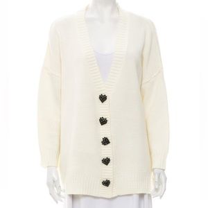 Olivia Rubin White + Black embellished cardigan XS